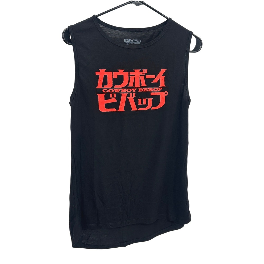 Anime Cowboy Bebop Graphic Tank Top Size XL Black Red Streetwear Cyberpunk Otaku